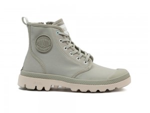 Abbey Stone Green Palladium PAMPA LITE+ HI PARIS Men High Tops Shoes Israel | 35928-YLWP