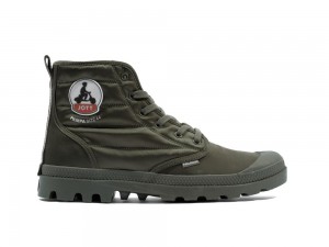 Army Green Palladium PAMPA HI DARE RHONA Women High Tops Shoes Israel | 23089-IHZV