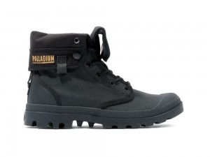 Black Palladium BAGGY COATED Women High Tops Shoes Israel | 45790-RQWH