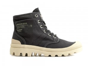 Black Palladium PALLABROUSSE WORKWEAR Men High Top Boots Israel | 36095-UEIB