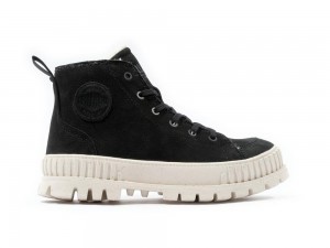 Black Palladium PALLASHOCK ZIP WARM Men High Tops Shoes Israel | 47853-CLYT