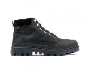 Black Palladium PALLATROOPER CUFF WP+ Men High Tops Shoes Israel | 42096-JICP