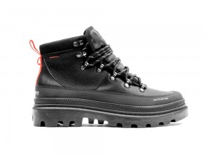 Black Palladium PALLATROOPER HIKER WP+ X FINISTERRE Women High Tops Shoes Israel | 36245-VECP