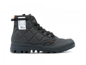 Black Palladium PAMPA RE-QUILTED Men High Tops Shoes Israel | 29853-WGNJ