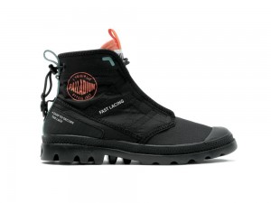 Black Palladium PAMPA TRAVEL LITE RS Kids' High Top Boots Israel | 15874-YFKS