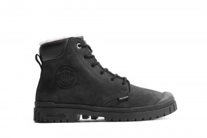 Black Palladium SP20 CUFF LEATHER WATERPROOF WL Women High Tops Shoes Israel | 05914-DFAZ