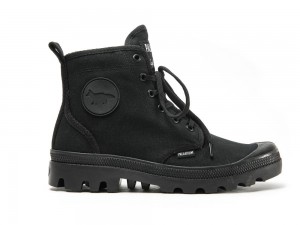 Black / Black Palladium PALLABROUSSE X KITSUNE Women High Top Boots Israel | 06841-KPTU