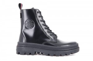 Black / Black Palladium PALLATROOPER OFF-1 Men High Top Boots Israel | 76213-XFDI