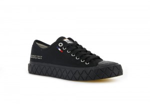 Black / Black Palladium PALLA ACE CANVAS Women Low Tops Shoes Israel | 12853-GWPH