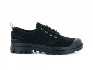 Black / Black Palladium PAMPA OX HTG SUPPLY Women Low Tops Shoes Israel | 80249-ENTG