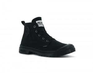 Black / Black Palladium PAMPA SP20 HI CANVAS Women High Tops Shoes Israel | 90436-PAEK