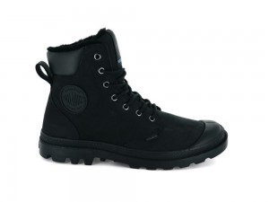 Black / Black Palladium PAMPA SPORT CUFF WPS Women High Top Boots Israel | 32894-NHWZ