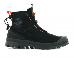 Black / Black Palladium PAMPA TRAVEL LITE Men High Top Boots Israel | 61982-SINC