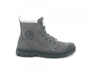 Cloudburst / Charcoal Grey Palladium PAMPA HI ZIP WL Women High Tops Shoes Israel | 80916-WQKJ