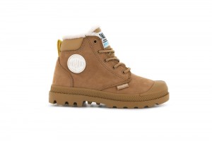 Dear Brown Palladium PAMPA HI CUFF WPS OZ Kids' High Top Boots Israel | 31560-EBOI