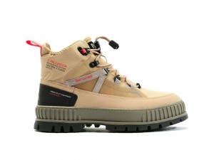 Desert Beige Palladium PALLASHOCK TRAVEL WP+ Women High Top Boots Israel | 37649-HOFE