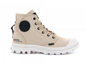 Desert Beige Palladium PAMPA HI HTG SUPPLY Women High Top Boots Israel | 10493-CUYM