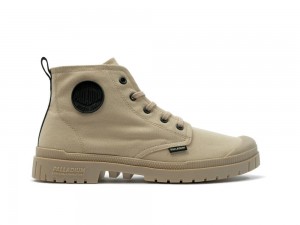 Desert Beige Palladium PAMPA SP20 HI CANVAS Women High Tops Shoes Israel | 02395-DZRO