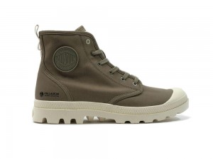 Dusky Green Palladium PAMPA HI ZIP ORGANIC Women High Tops Shoes Israel | 02948-LJQE