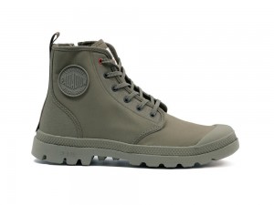 Dusky Green Palladium PAMPA LITE+ HI PARIS Women High Tops Shoes Israel | 21036-LZRM