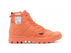 Firecraker Orange Palladium PAMPA RE-QUILTED Women High Top Boots Israel | 02418-QTLK