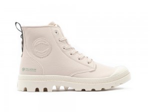 Light Pink Palladium PAMPA HI RE-VEGAN LTH Women High Tops Shoes Israel | 65093-UXTZ