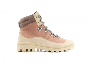 Nude Brown Palladium PALLABROUSSE HKR WP+ Women High Top Boots Israel | 16502-JTBV