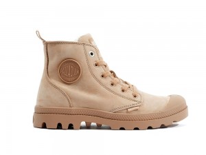 Nude Brown Palladium PAMPA HI ZIP WL Women High Tops Shoes Israel | 57860-GEUC