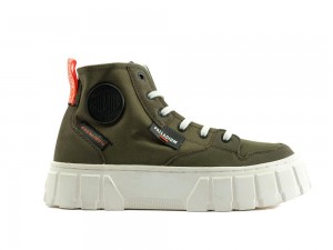 Olive Night Palladium PALLATOWER HI Women High Top Boots Israel | 17064-CRDS