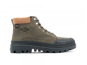 Olive Night Palladium PALLATROOPER CUFF WP+ Men High Tops Shoes Israel | 26390-GWPX