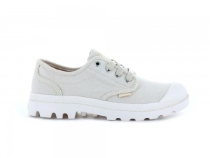 Sahara Beige Palladium PAMPA OXFORD Women Low Tops Shoes Israel | 18906-HIYS