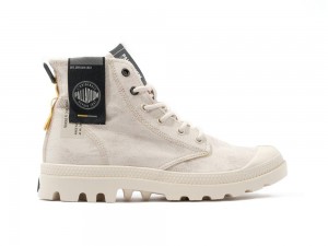 Sahara Beige Palladium PAMPA SURPLUS Men High Tops Shoes Israel | 93451-GJIZ