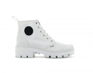 Star White Palladium PALLABASE TWILL Women High Tops Shoes Israel | 52346-FKDS