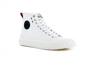 Star White Palladium PALLA ACE CANVAS MID Men High Tops Shoes Israel | 60153-UZFH