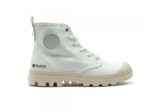 Star White Palladium PAMPA HI ZIP ORGANIC Women High Tops Shoes Israel | 76981-EUFS