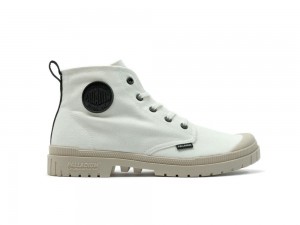 Star White / Birch Palladium PAMPA SP20 HI CANVAS Women High Tops Shoes Israel | 26473-ZHVJ