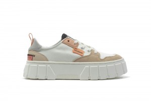 Tofu / Beige Tan Palladium PALLATOWER LO Women Low Tops Shoes Israel | 29516-MIWE