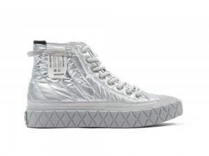 Warm Silver Palladium PALLA ACE RE-QUILT W Women High Tops Shoes Israel | 07283-NYQD