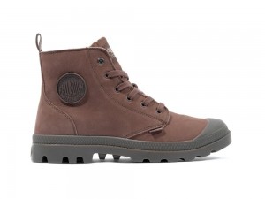 Yak Brown Palladium PAMPA HI ZIP WL Men High Tops Shoes Israel | 72849-TSUX