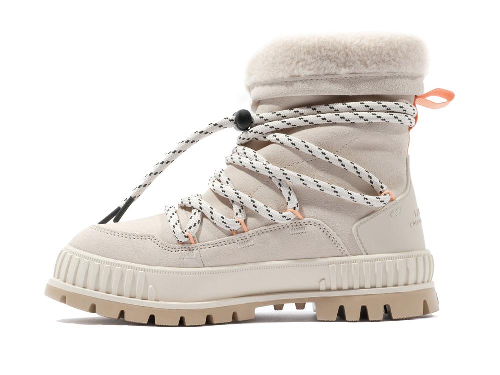 Almond Milk Khaki Palladium PALLASHOCK HIVER Women High Tops Shoes  Israel |  67459-FSTN