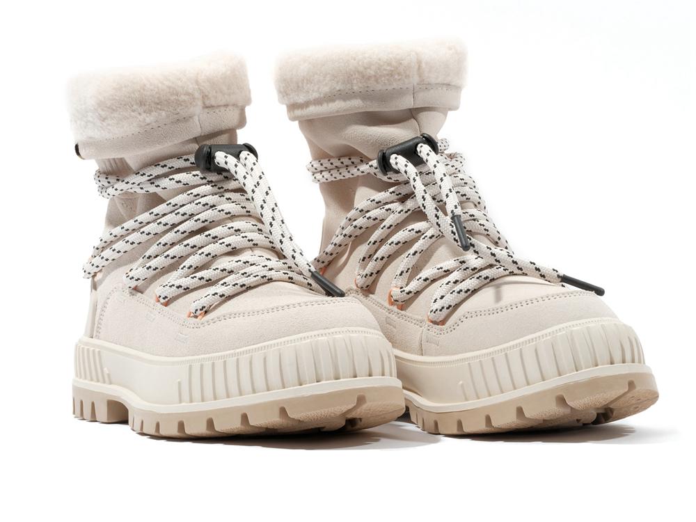 Almond Milk Khaki Palladium PALLASHOCK HIVER Women High Top Boots  Israel |  90256-RSEB