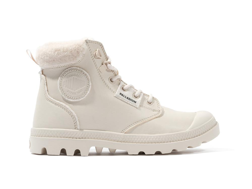 Almond Milk Khaki Palladium PAMPA HI SNOW WARM Women High Tops Shoes  Israel |  16830-VZIQ