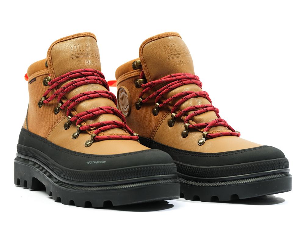 Apple Cinammon Brown Palladium PALLATROOPER HIKER WP+ X FINISTERRE Women High Tops Shoes  Israel |  23461-YBTJ