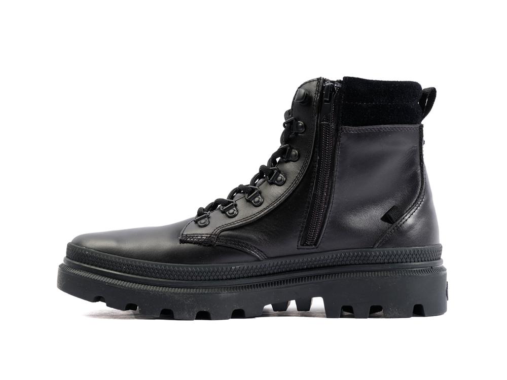 Black Palladium PALLATROOPER HIKER LEATHER Men High Tops Shoes  Israel |  91302-NXOD