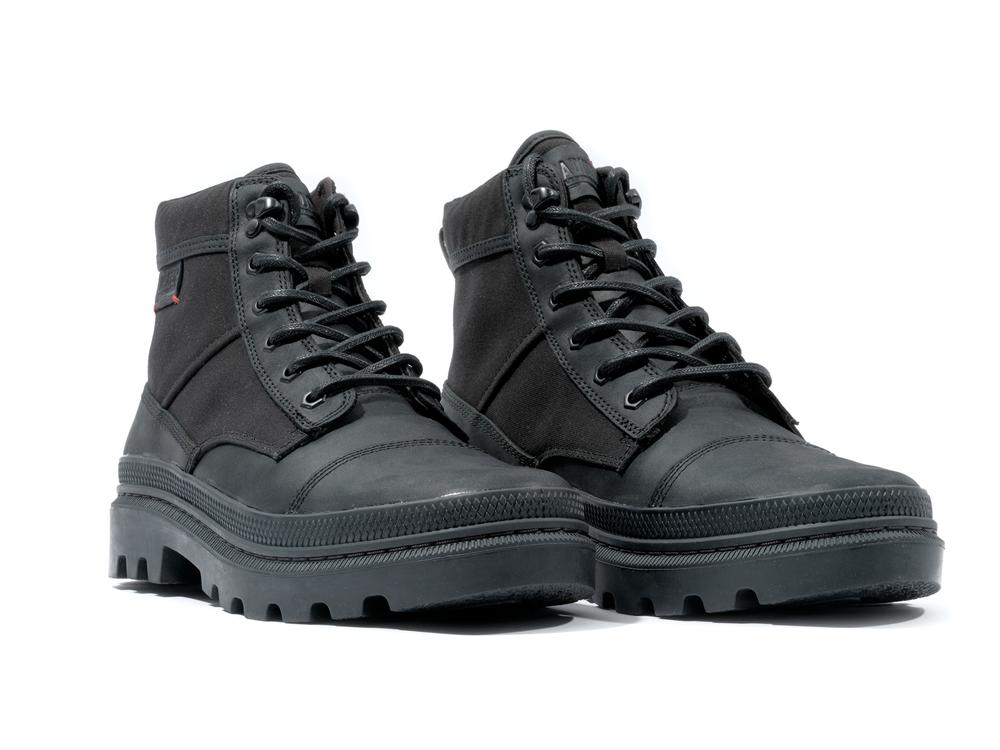 Black Palladium PALLATROOPER ROUGH Men High Top Boots  Israel |  05867-THRJ