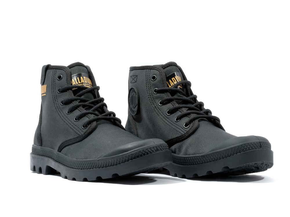 Black Palladium PAMPA HI COATED Men High Tops Shoes  Israel |  03592-YTSQ