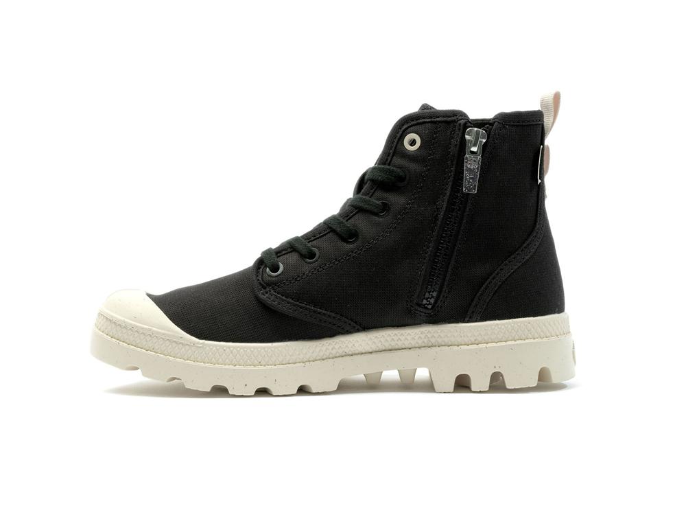 Black Palladium PAMPA HI ZIP ORGANIC Kids' High Top Boots  Israel |  36014-LFIZ