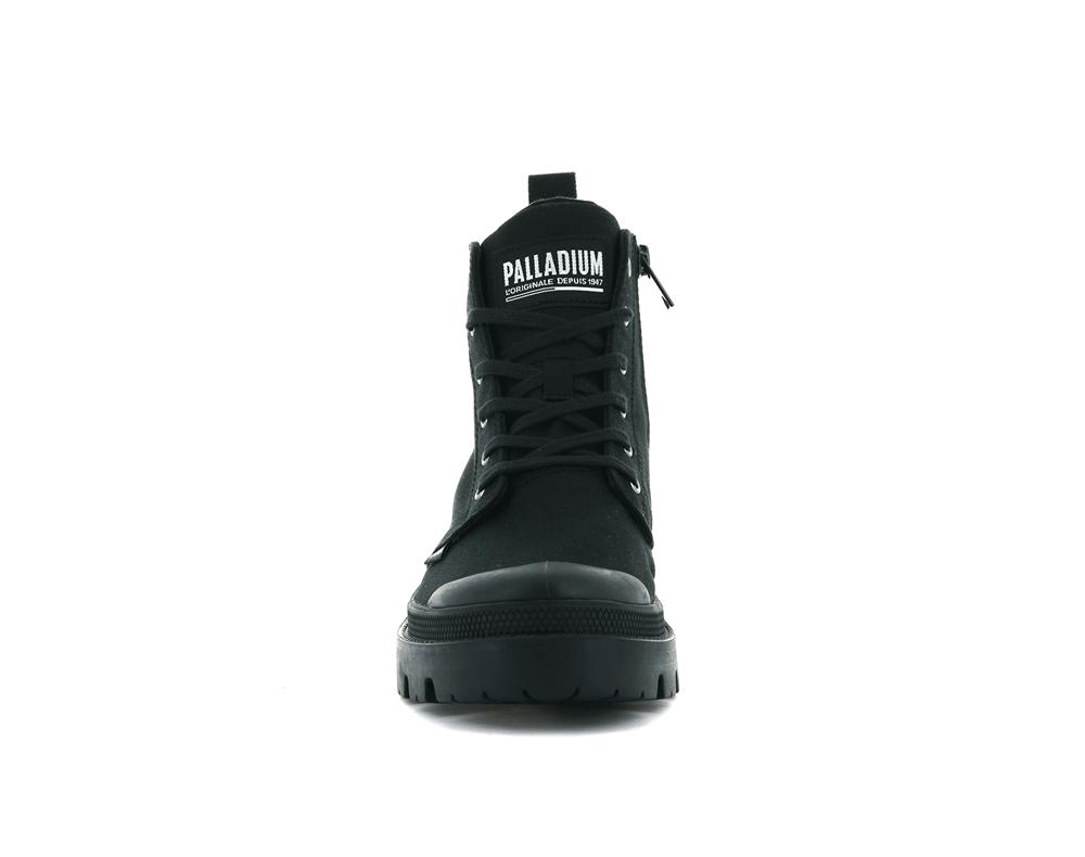 Black / Black Palladium PALLABASE TWILL Women High Top Boots  Israel |  24730-BQWA