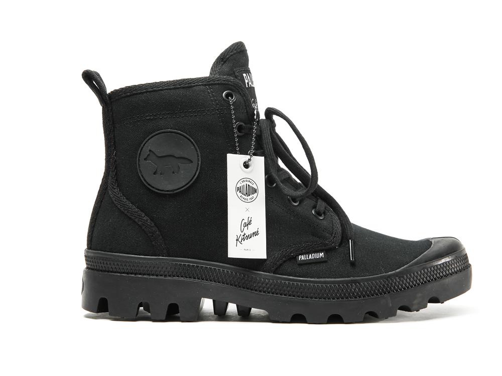 Black / Black Palladium PALLABROUSSE X KITSUNE Women High Top Boots  Israel |  06841-KPTU