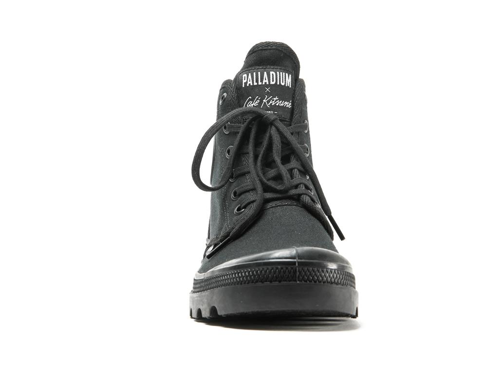 Black / Black Palladium PALLABROUSSE X KITSUNE Kids' High Top Boots  Israel |  32496-XOLG